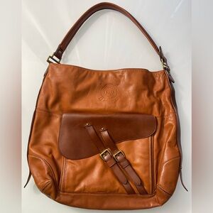 Ralph Lauren Larchmont Hobo Leather Purse Handbag